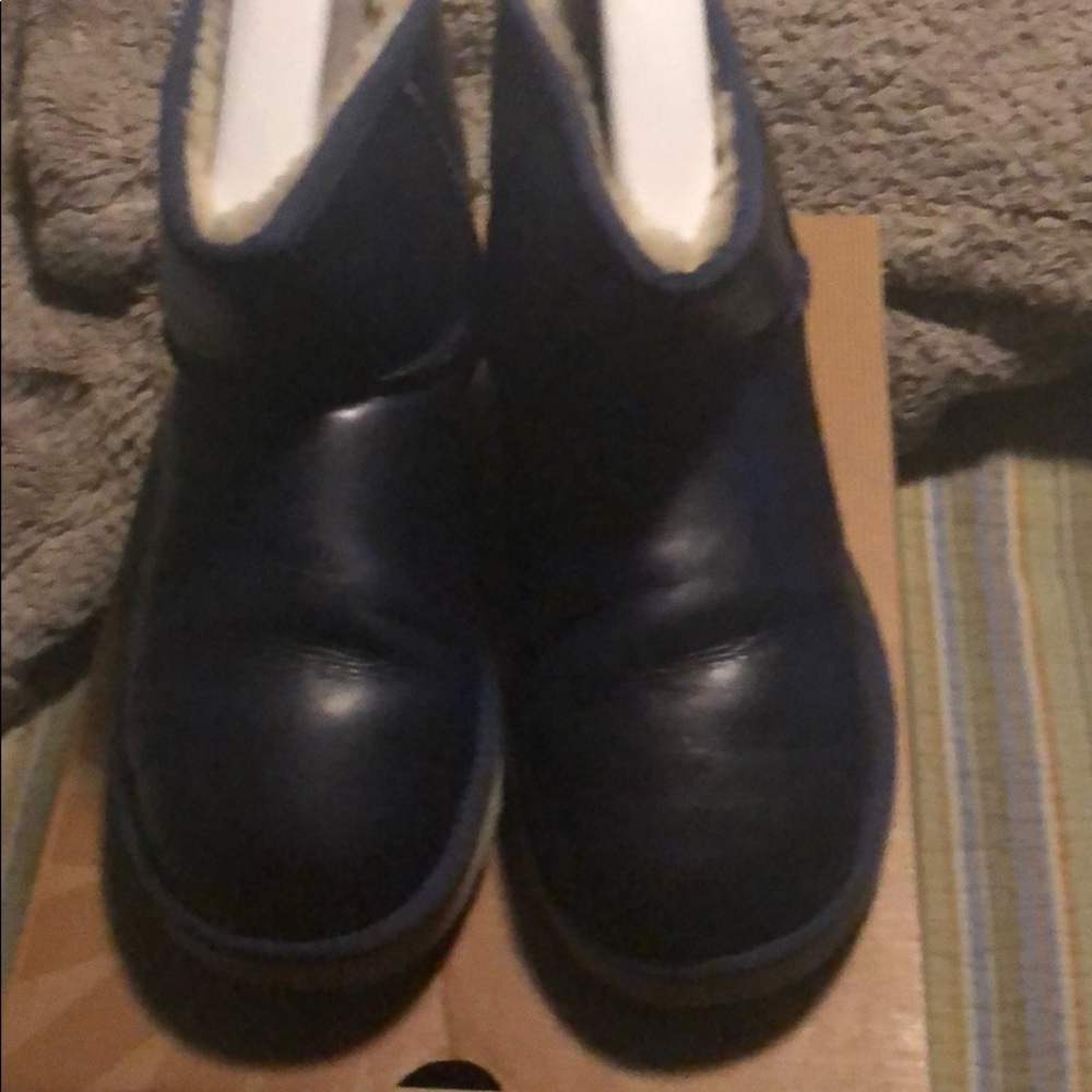 Authentic Navy blue leather Ugg boots